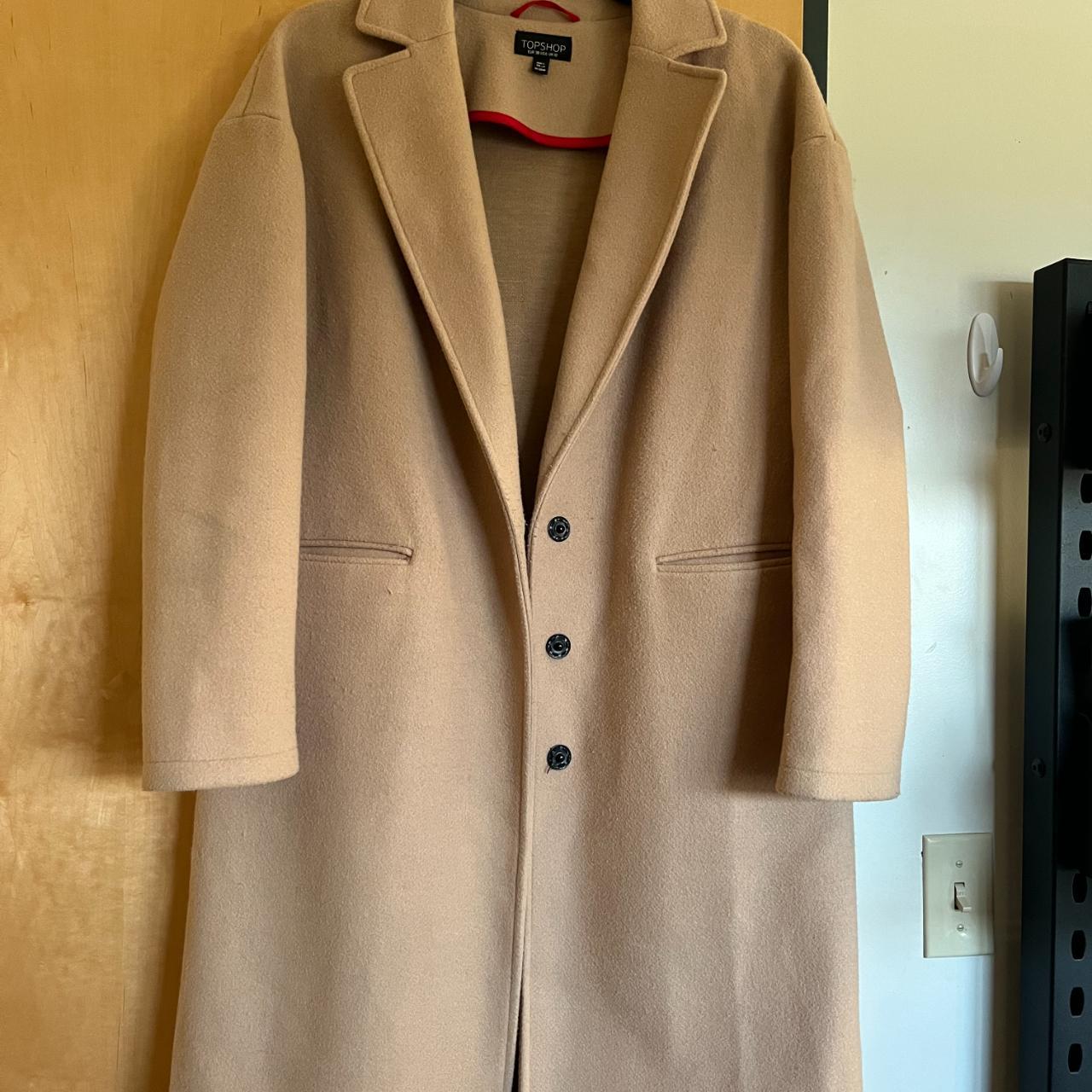 Topshop Tan Overcoat UK 10 EUR 38 US 6 CN... - Depop