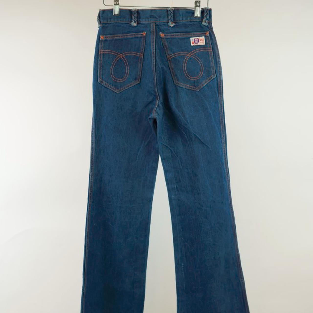Vintage 1970s KMart 4 Zippered Pocket Womens High Rise Blue Jeans C  Measurements