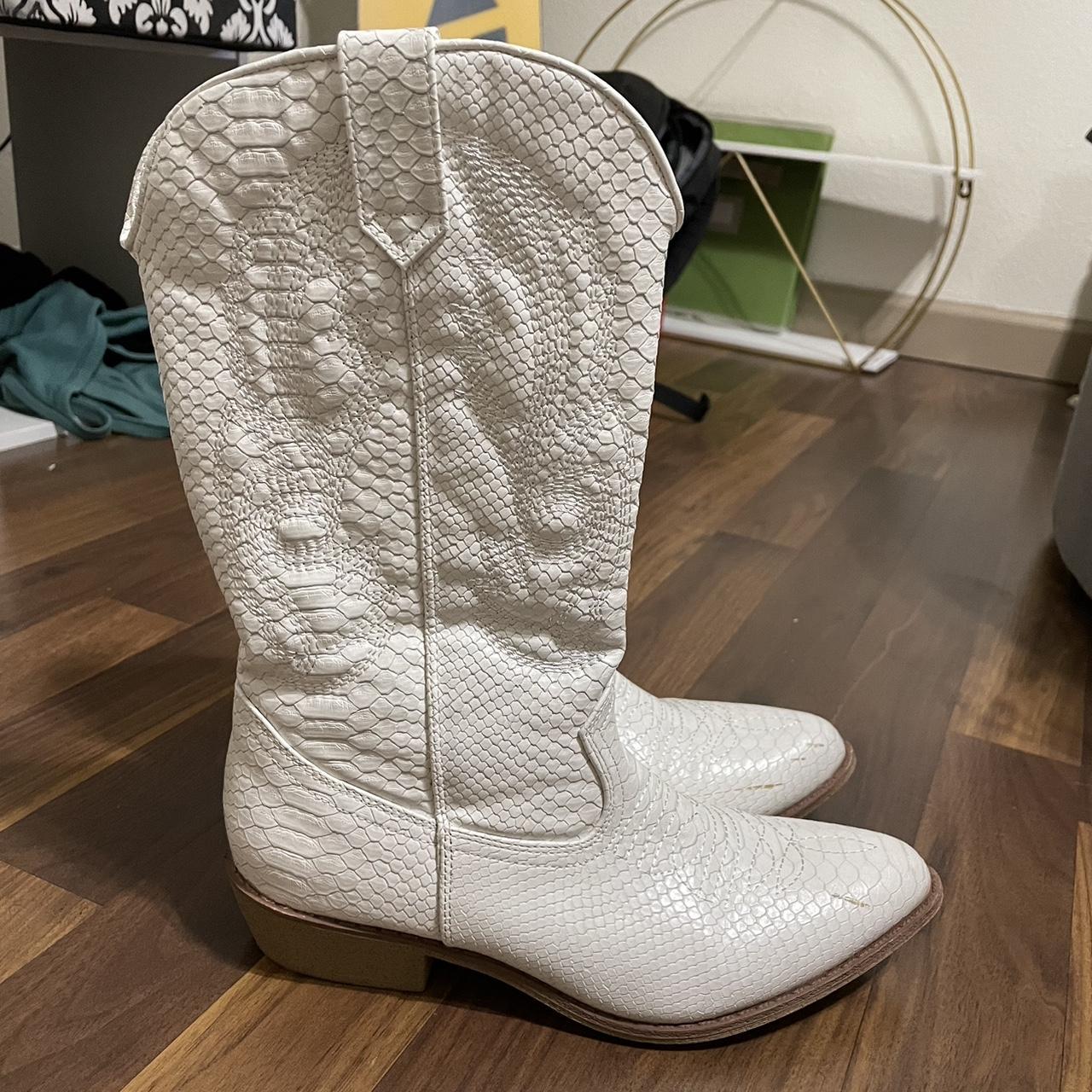 coconuts gaucho cowboy boots! super cute white... Depop