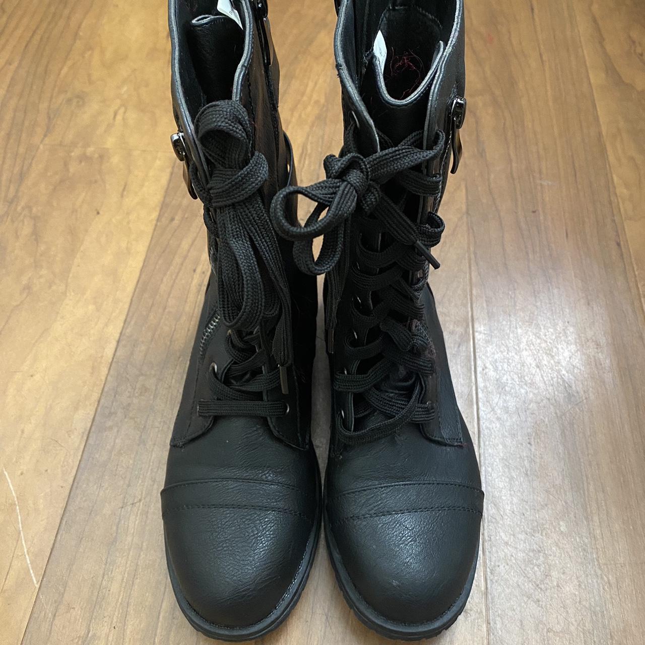 Dream Pairs Women’s Black Combat Boots Size:... - Depop