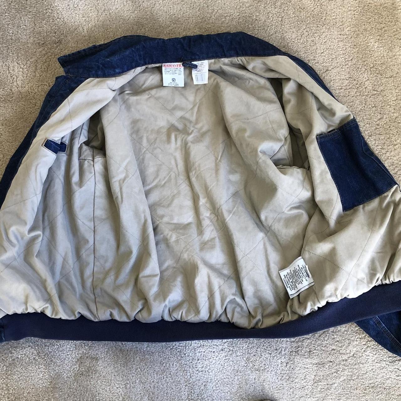 CARHARTT style denim jacket. Rasco Fire Resistant,... - Depop