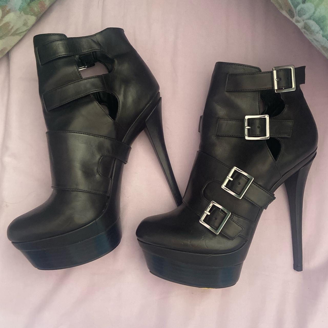 rachel zoe leather heels - size UK8 but tight... - Depop