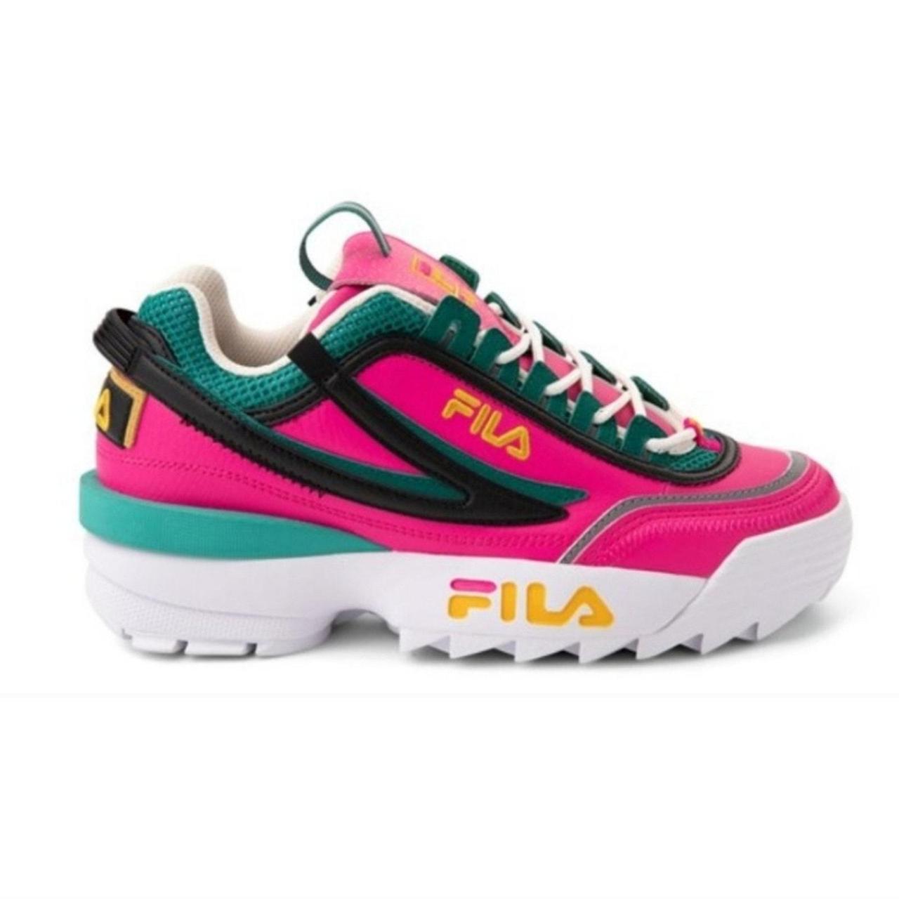 Fila disruptor pink and blue best sale