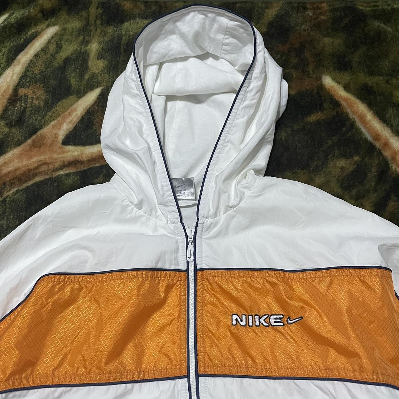 Nike Men's White and Orange Hoodie Depop