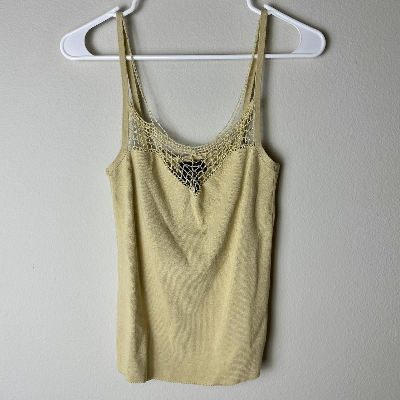 Bcbgmaxazria Vintage Tan Beaded Tank Top Vintage Depop