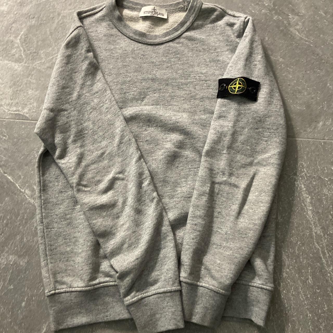 Grey stone island jumper Age 10 Very good... Depop