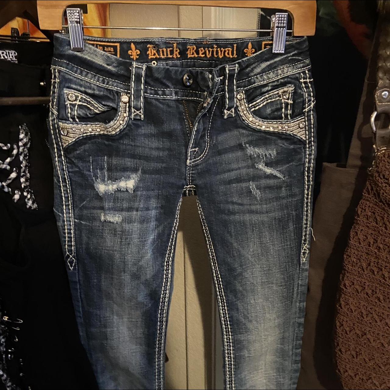 Rock Revival Jeans! (slighty Flared At The End) Dm - Depop