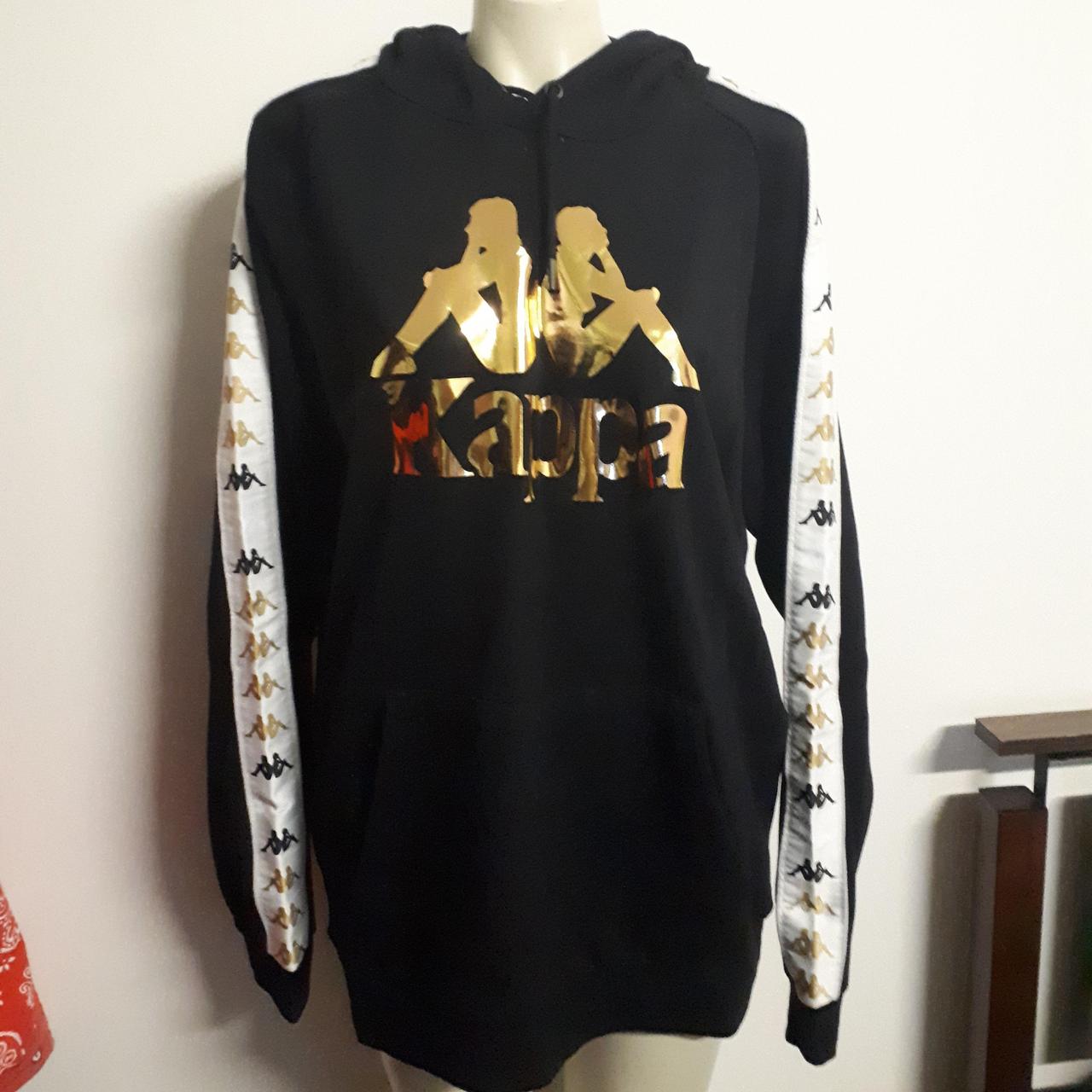 Black and gold kappa hoodie hotsell