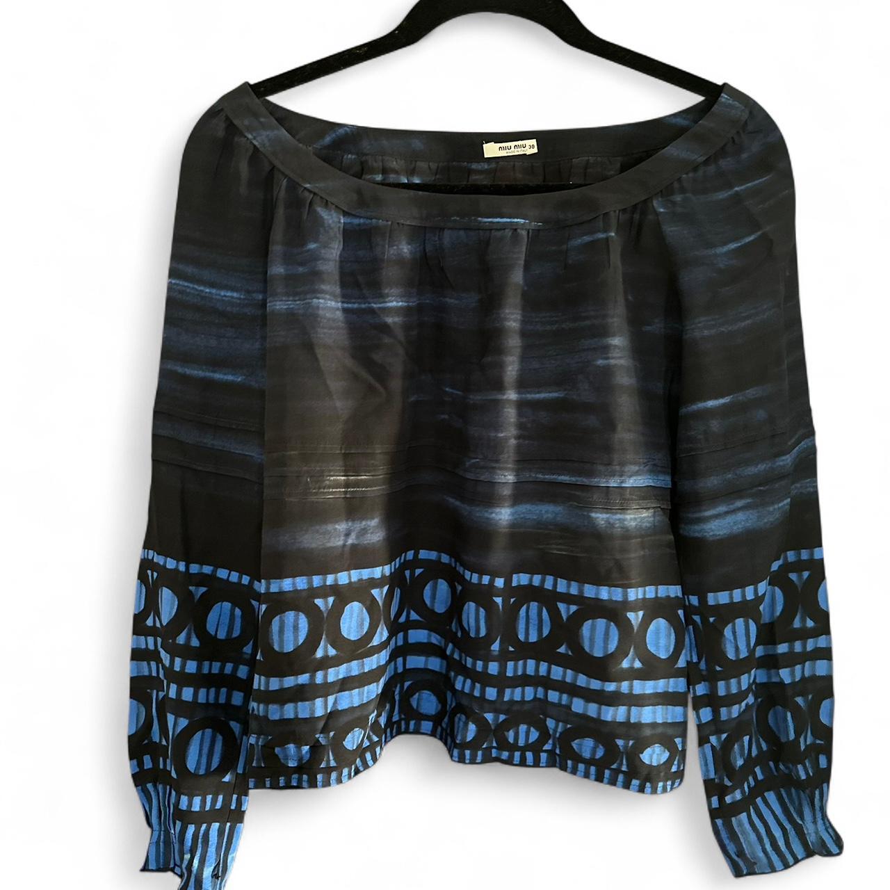 Miu Miu Women's Blouse - Blue/Multi - S – Blue an… - image 1