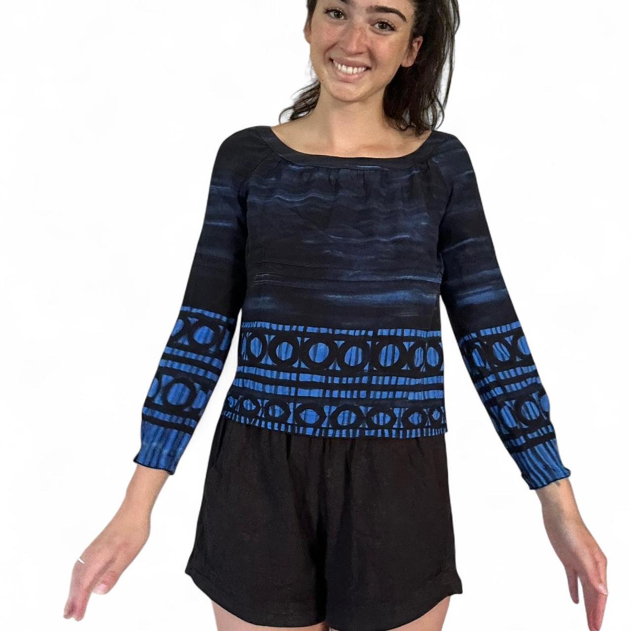 Miu Miu Women's Blouse - Blue/Multi - S – Blue an… - image 3