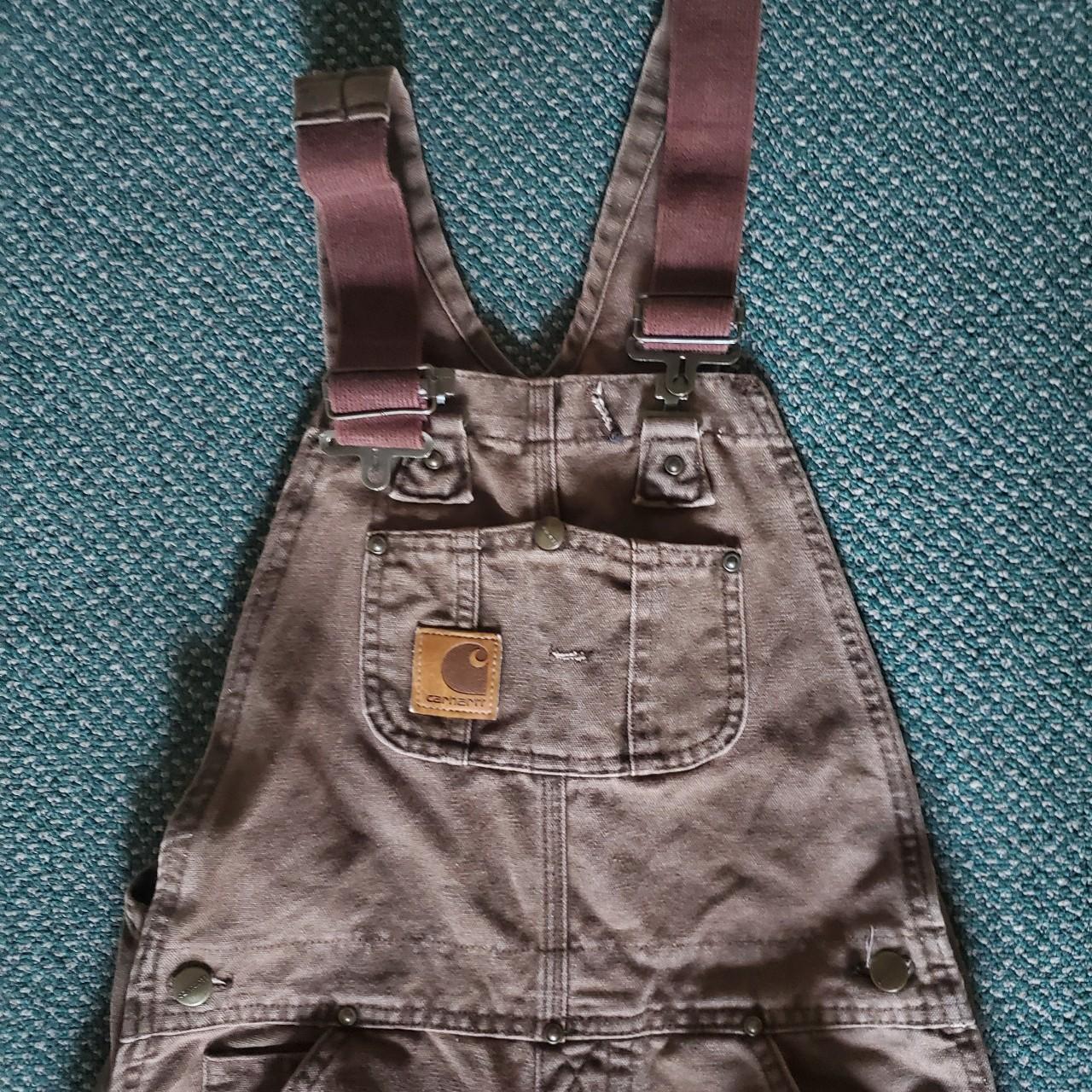 Vintage Carhartt Brown overalls. Perfect like new... - Depop