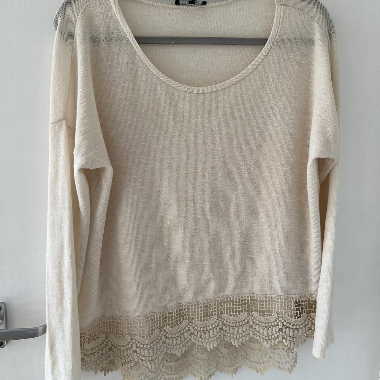 Cream lace jumper best sale