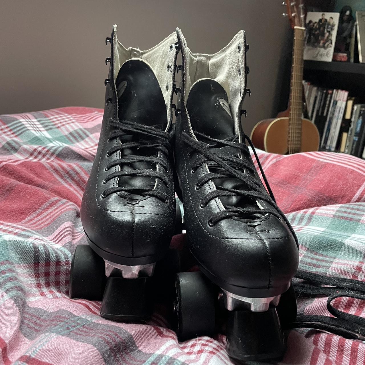 Black Retro Roller Skates Black roller skates,... Depop