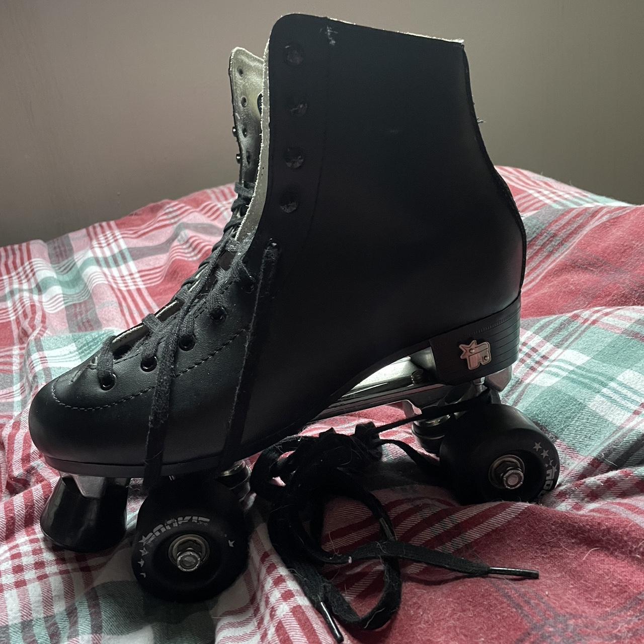 Black Retro Roller Skates Black roller skates,... Depop