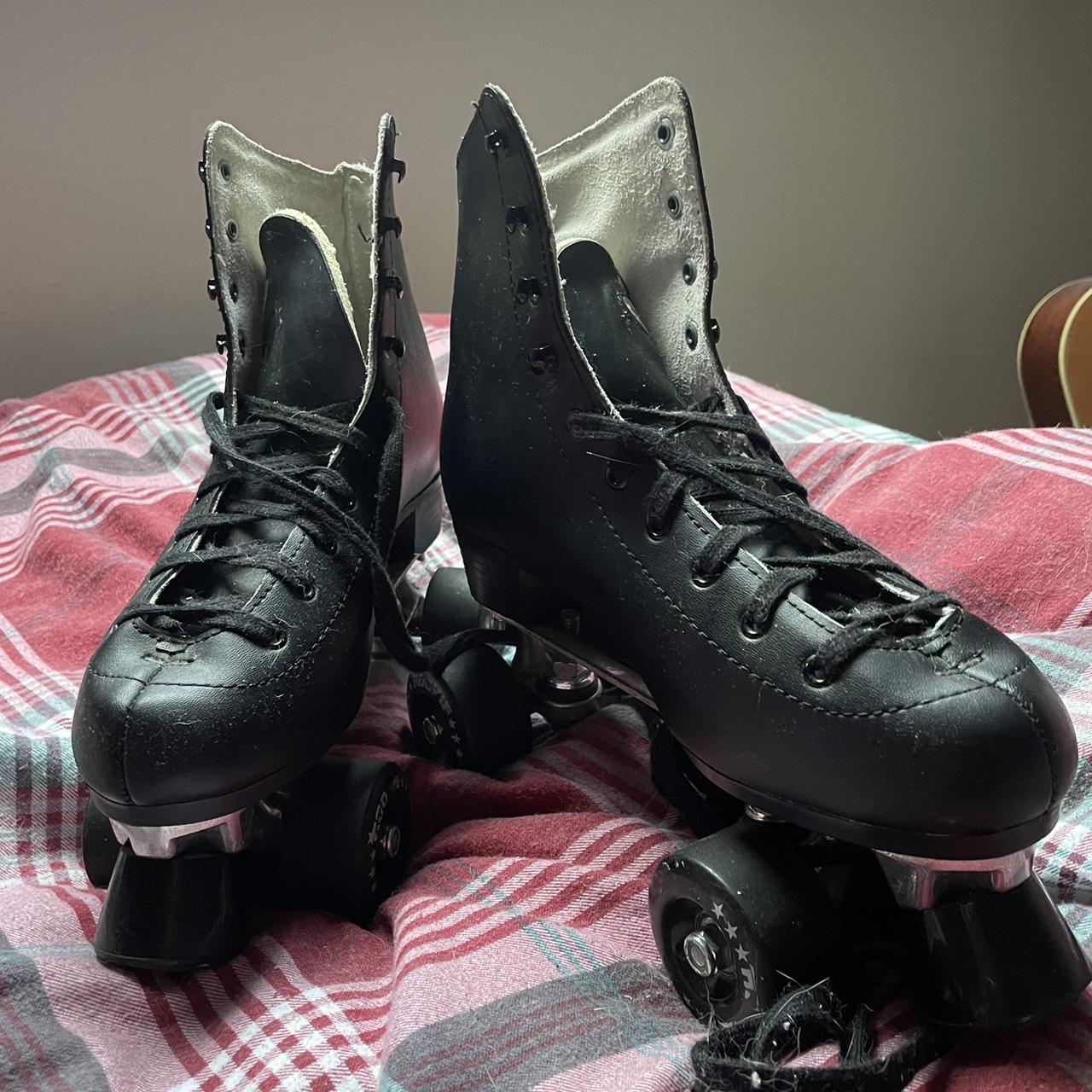 Black Retro Roller Skates Black roller skates,... Depop
