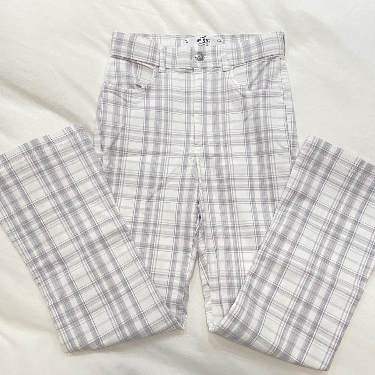 Hollister Ultra High-Rise Flare Plaid Pants,