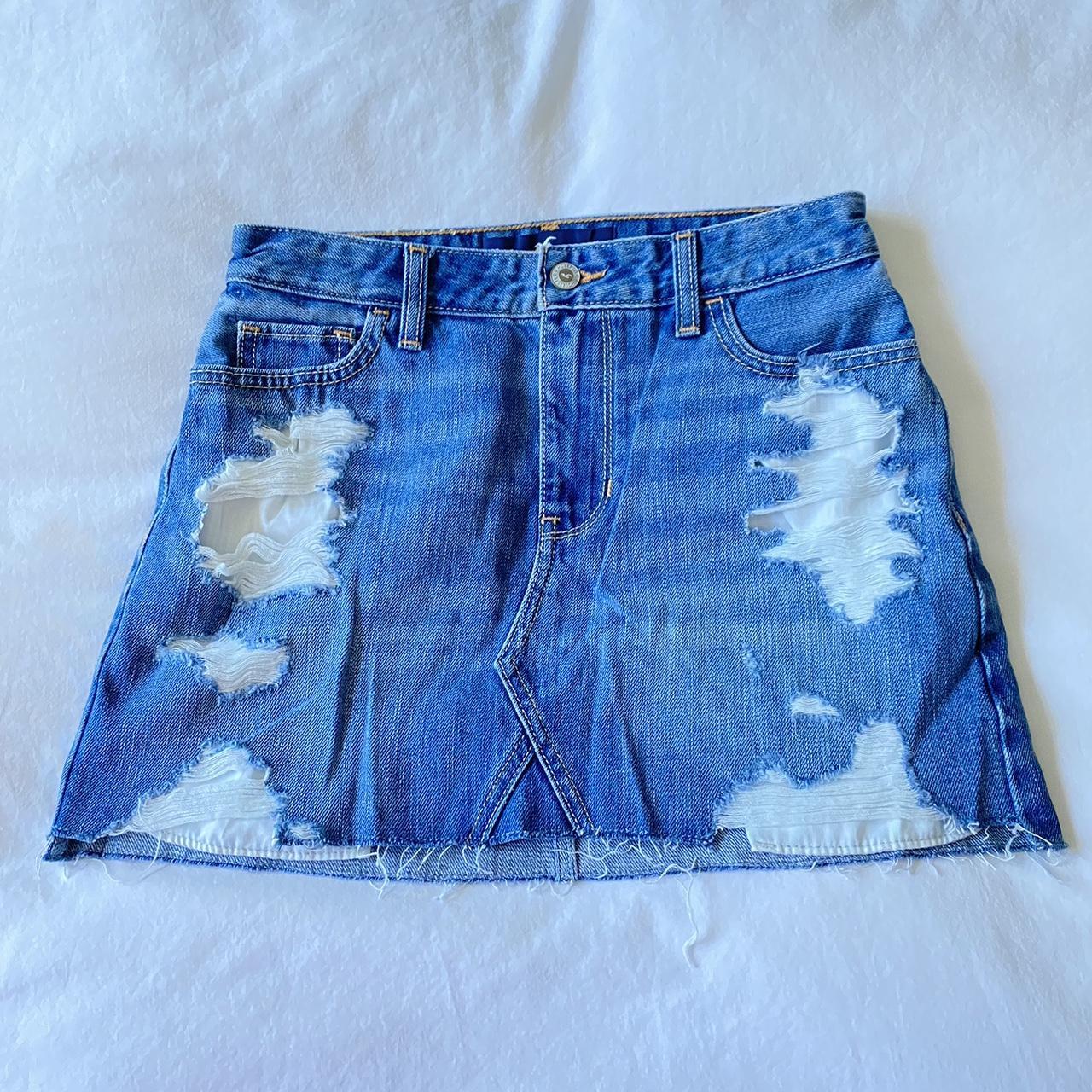 Hollister jean cheap skirts