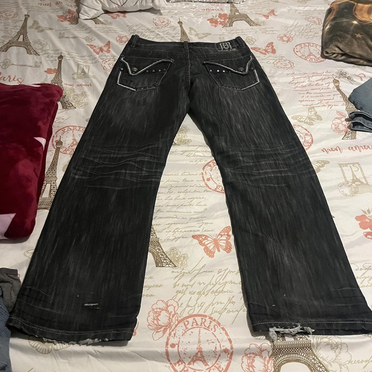 baggy skater black washed jeans size 32x30 details:... - Depop