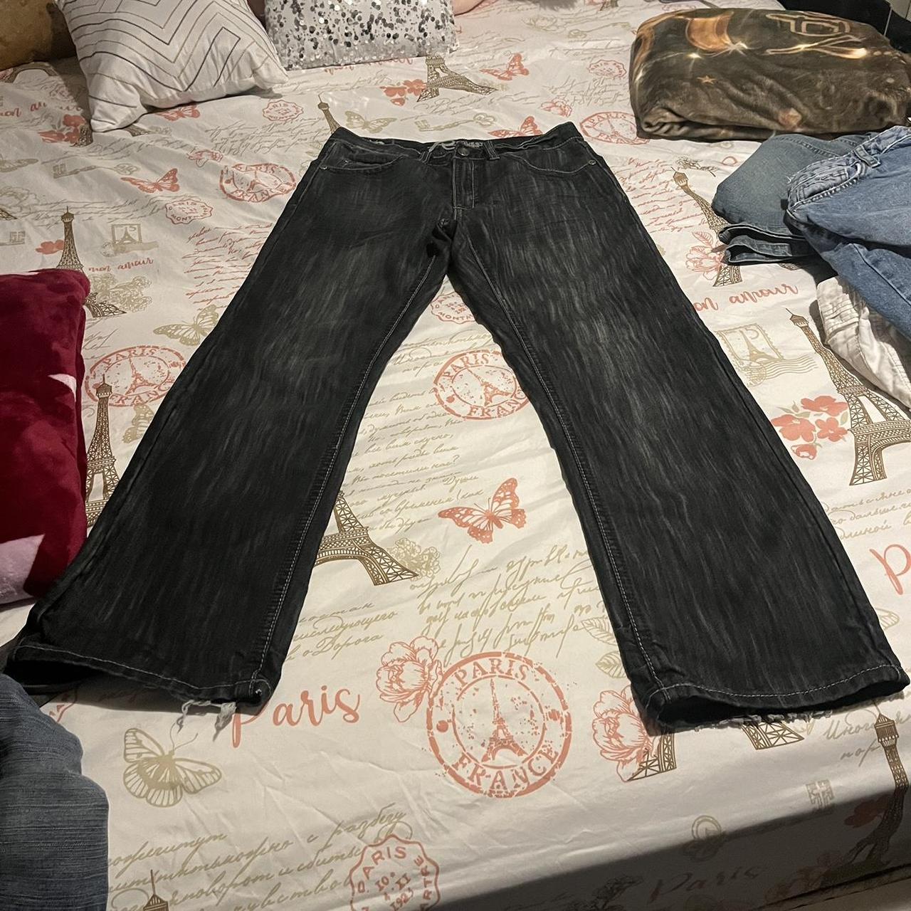 baggy skater black washed jeans size 32x30 details:... - Depop