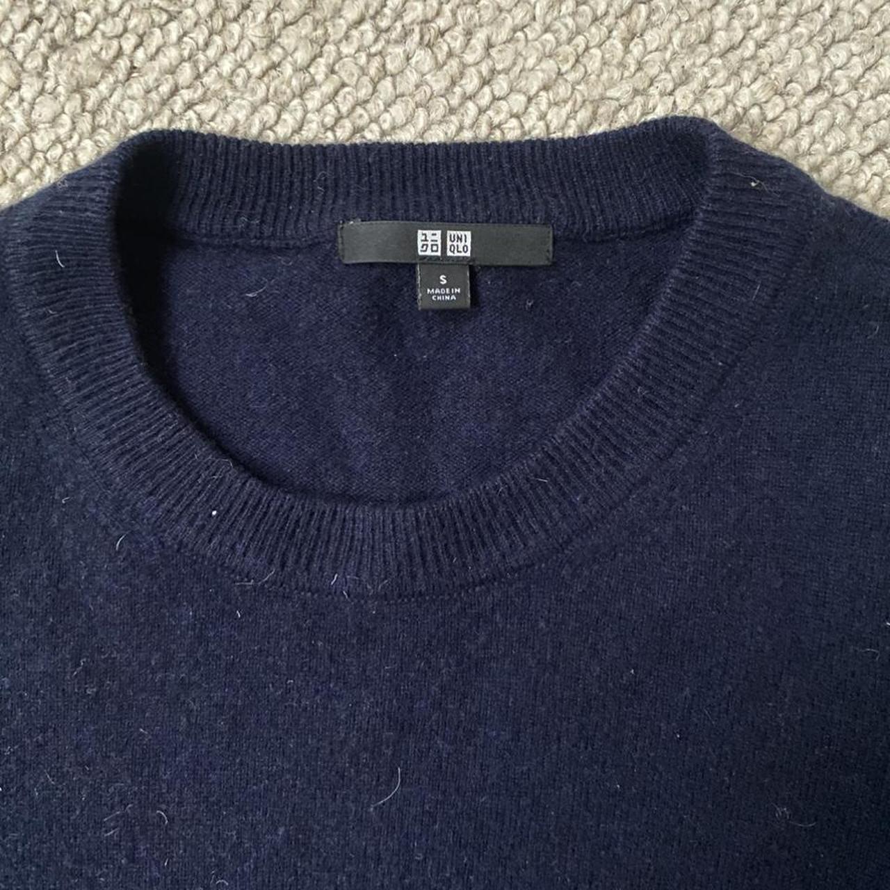 Uniqlo 100% cashmere crew neck jumper with small,... - Depop