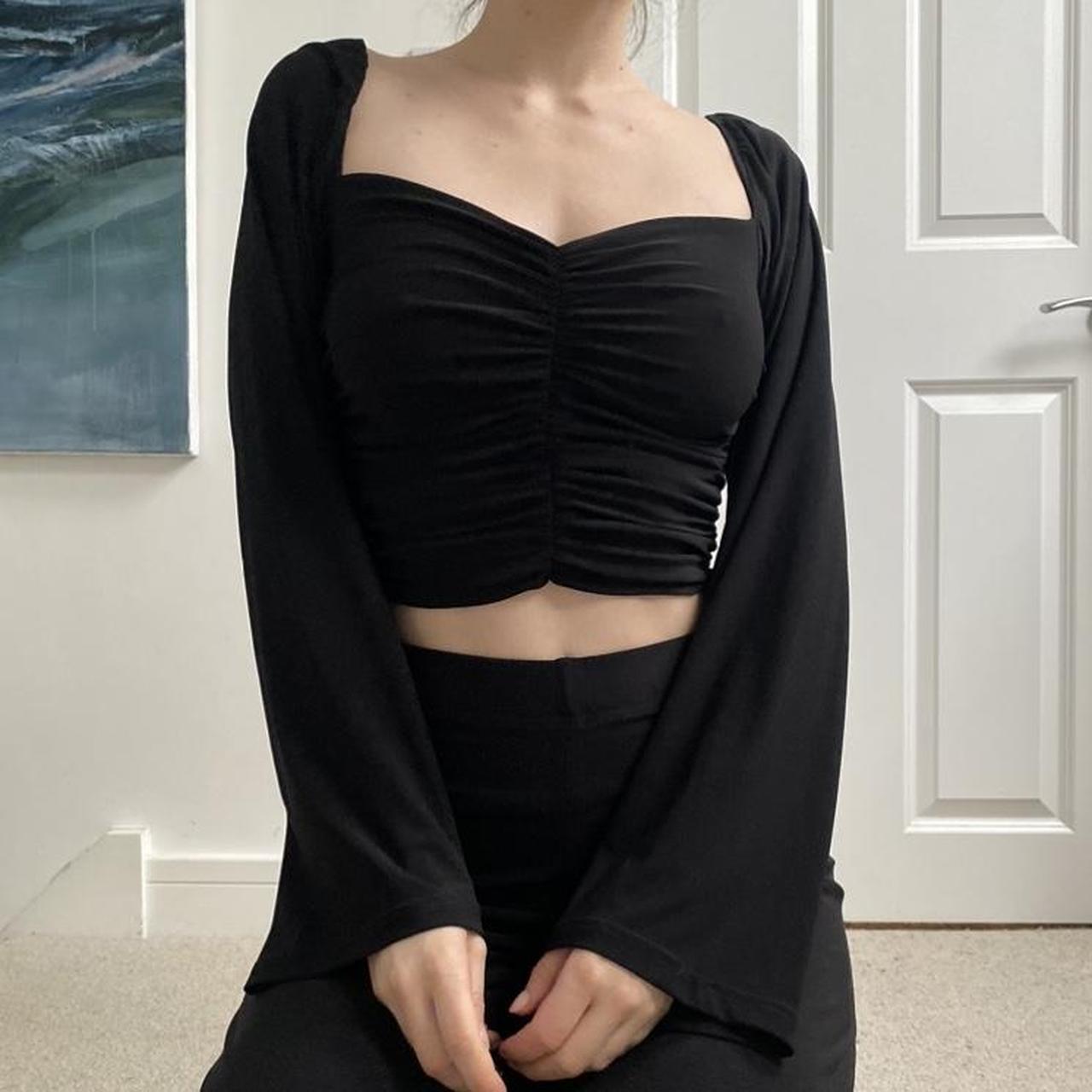 Aym Studio Frasie Crop Top In Midnight Black With A Depop