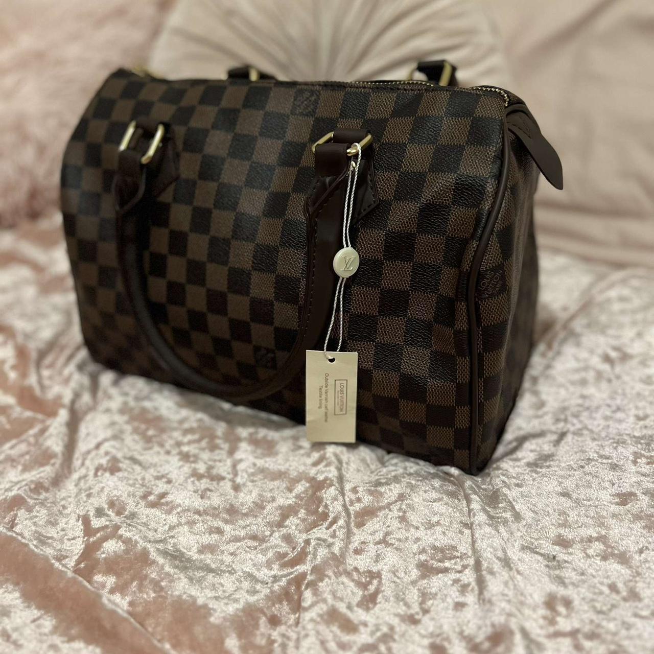 LV Dupe Brown Bag A little scuffy on the zipper - Depop