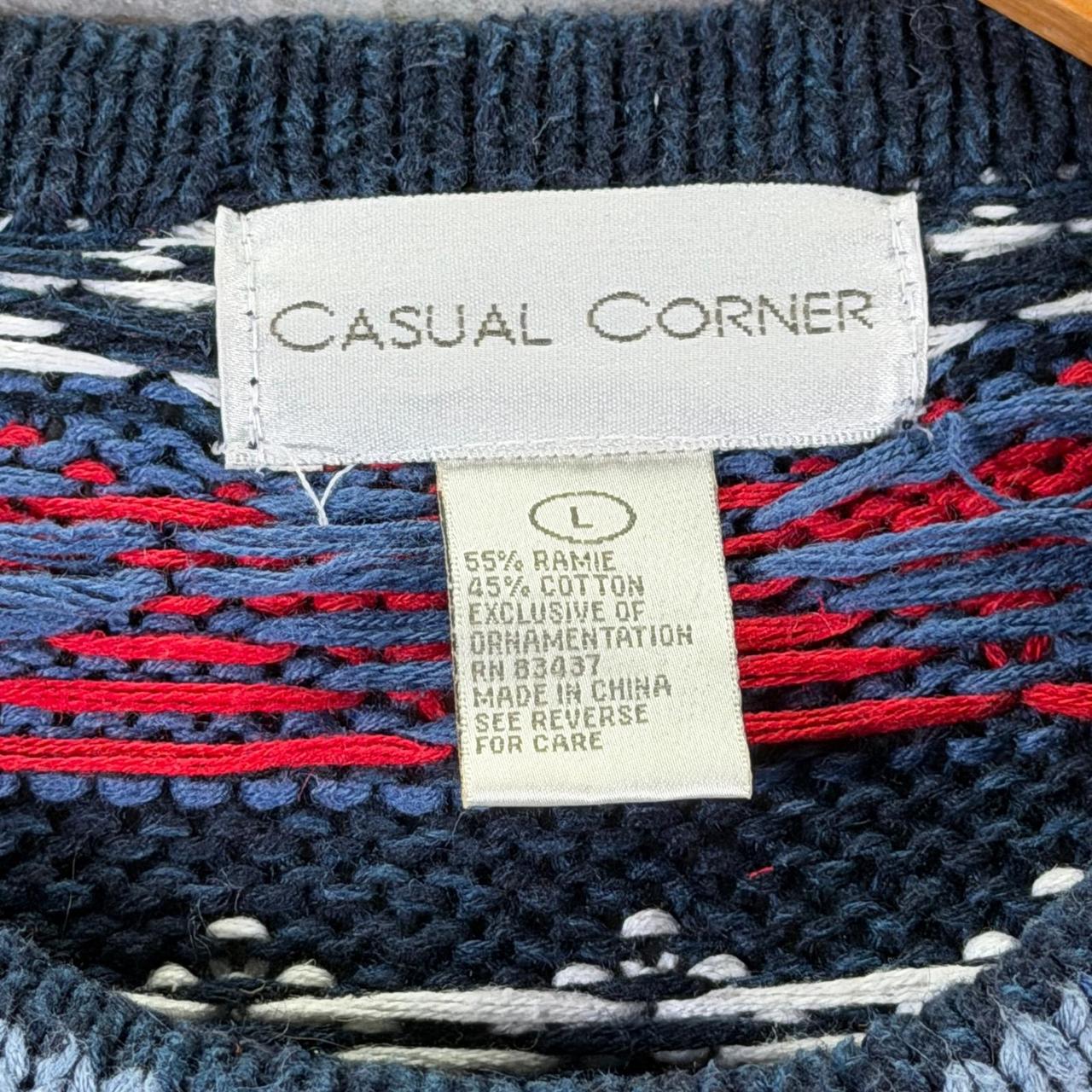 Casual Corner Women's Sweater - Blue/Red - L – Vi… - image 3