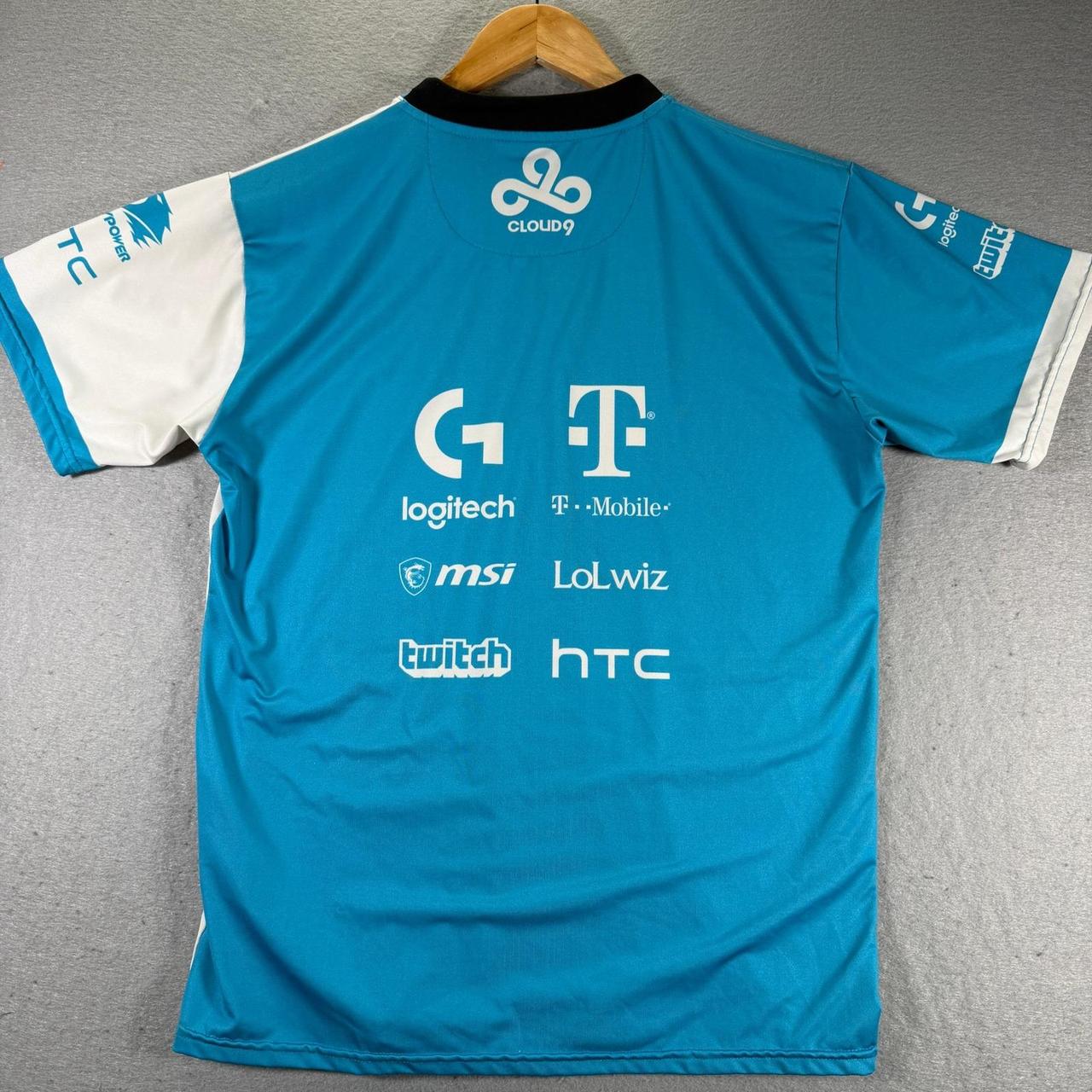 Preloved Men's T-shirt - Blue/White - M – Cloud9 … - image 2