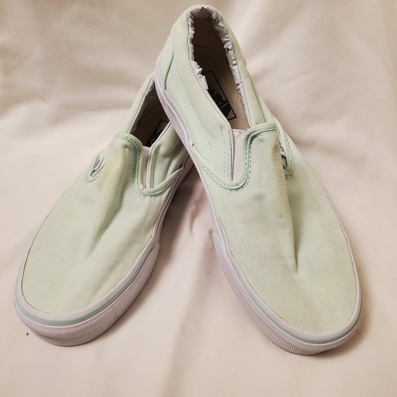 Mint green vans slip ons online