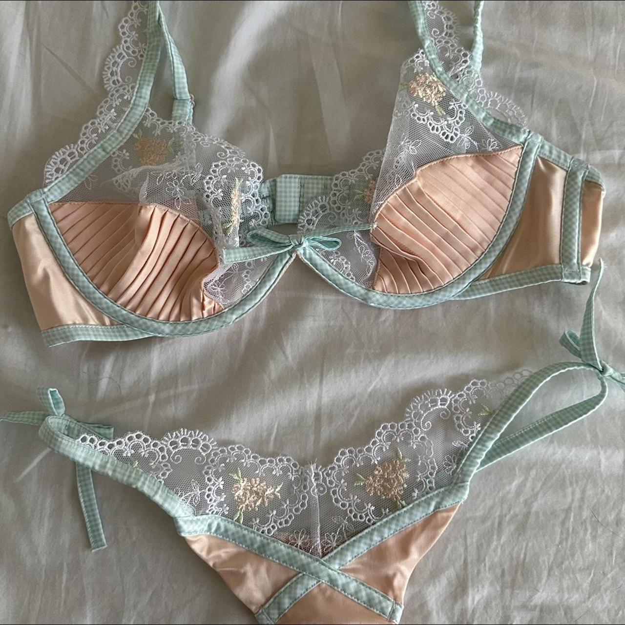 FOR LOVE & LEMONS MABLE HEART BRA AND PANTY - top... - Depop