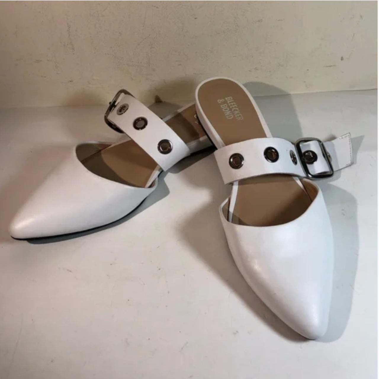 Bleecker and Bond Mule leather white flats size 9.5