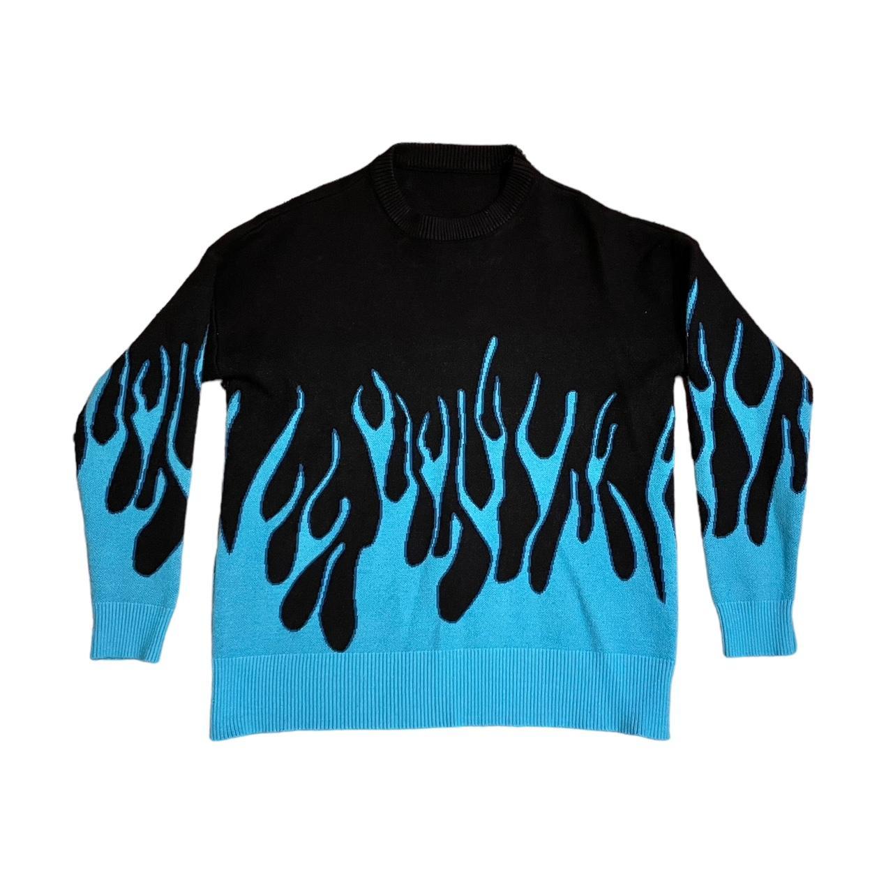 Sweater best sale blue flames