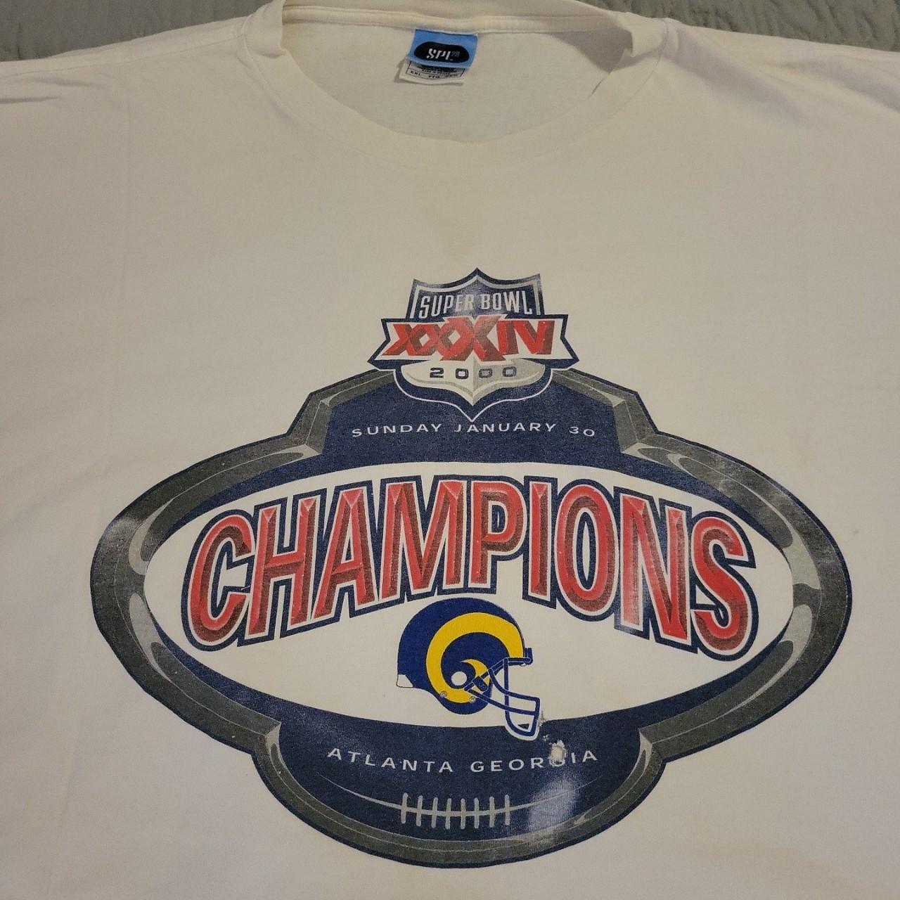 Vintage St Louis Rams Super Bowl Champions T Shirt Size XL