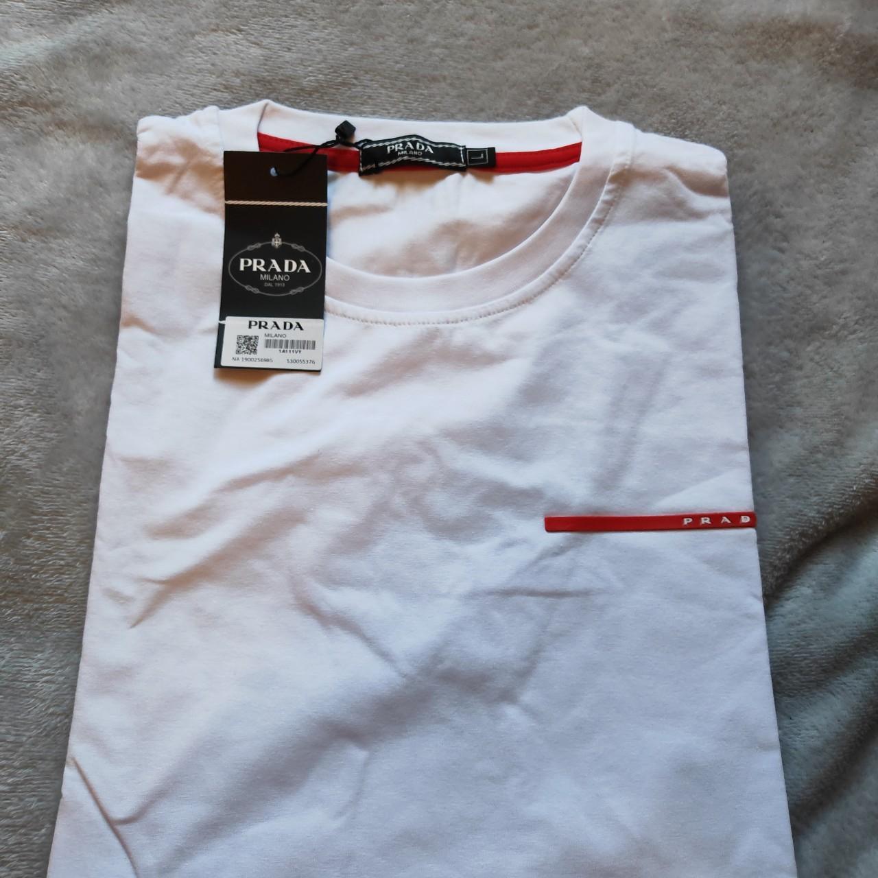 Prada t discount shirt red logo