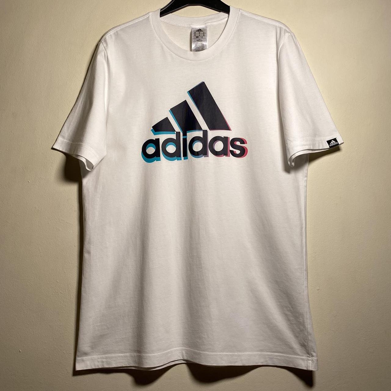 Adidas Men's White and Black T-shirt | Depop