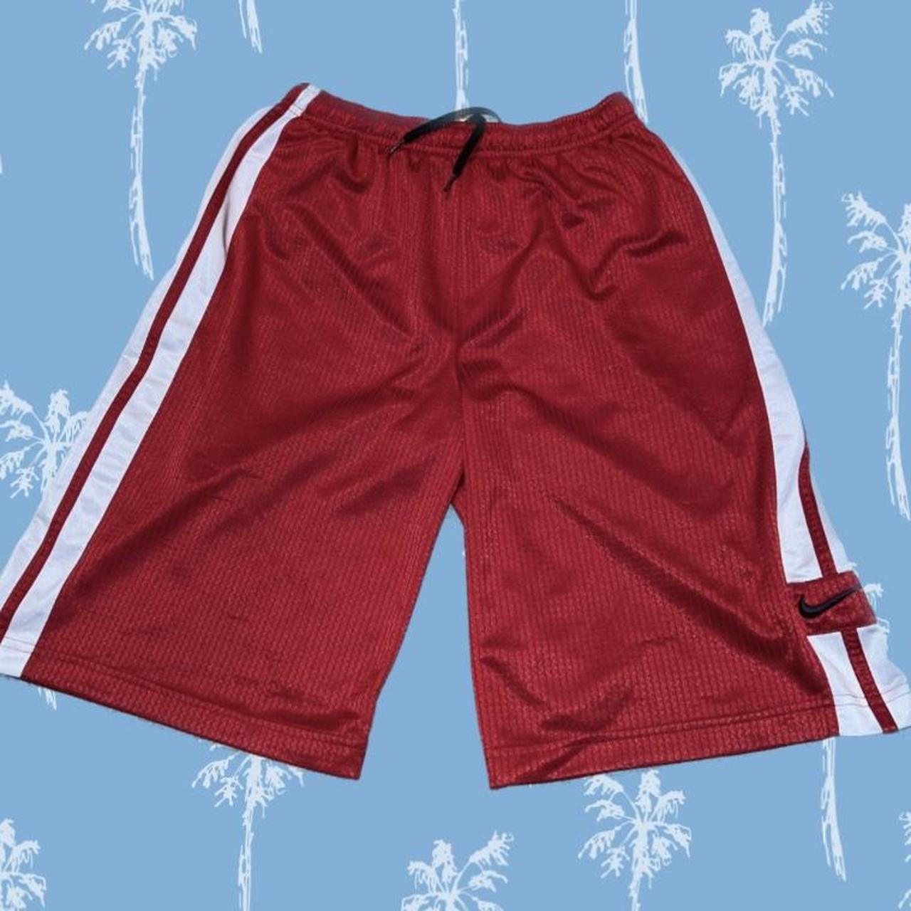 White shorts on sale with red stripes