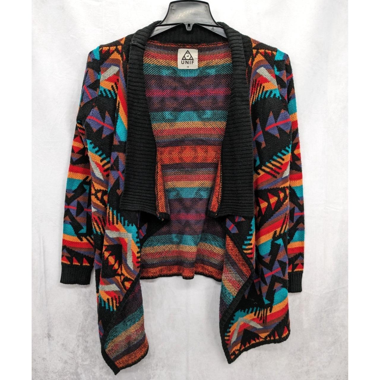 UNIF Women Rainbow Southwest Waterfall Cardigan Size...