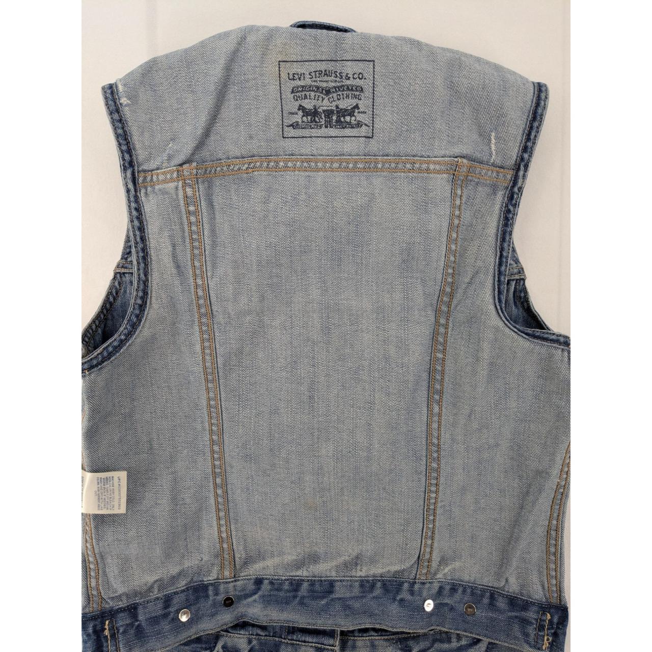Levi's Women's Vest - Blue - M – Levis Denim Truc… - image 5