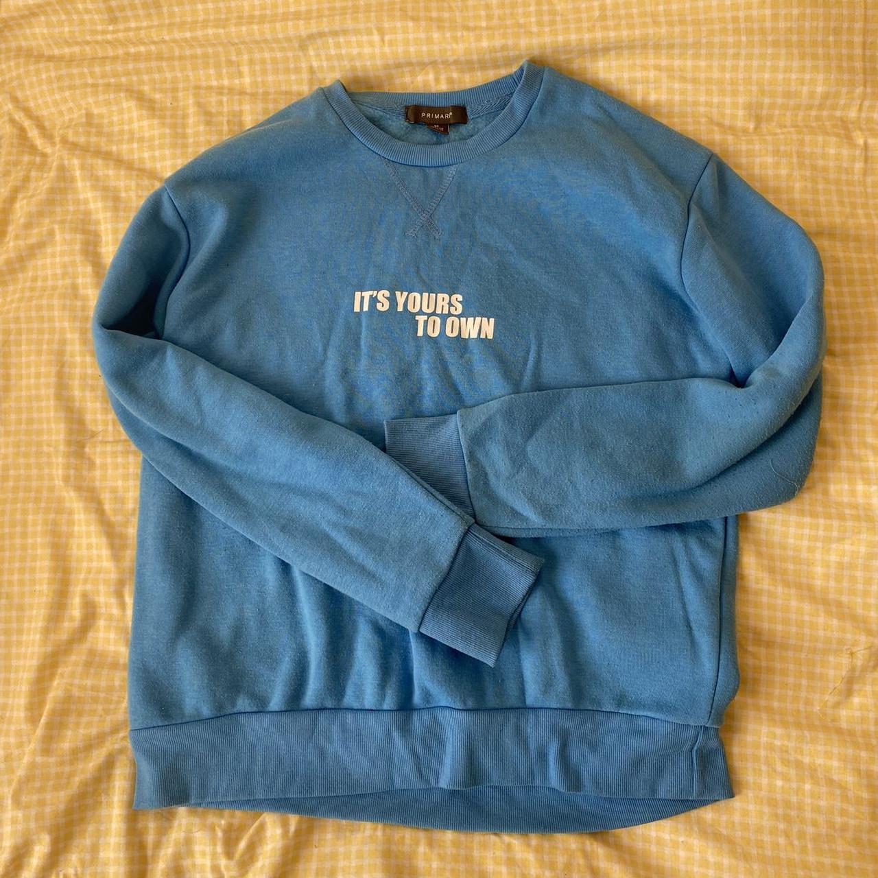 blue ‘its yours to own’ hoodie - Depop