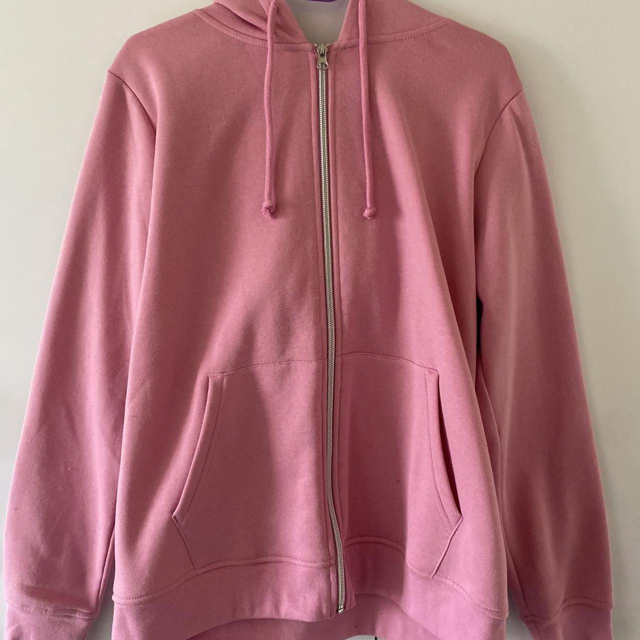 pink zip through hoodie, never worn before hoodies... Depop