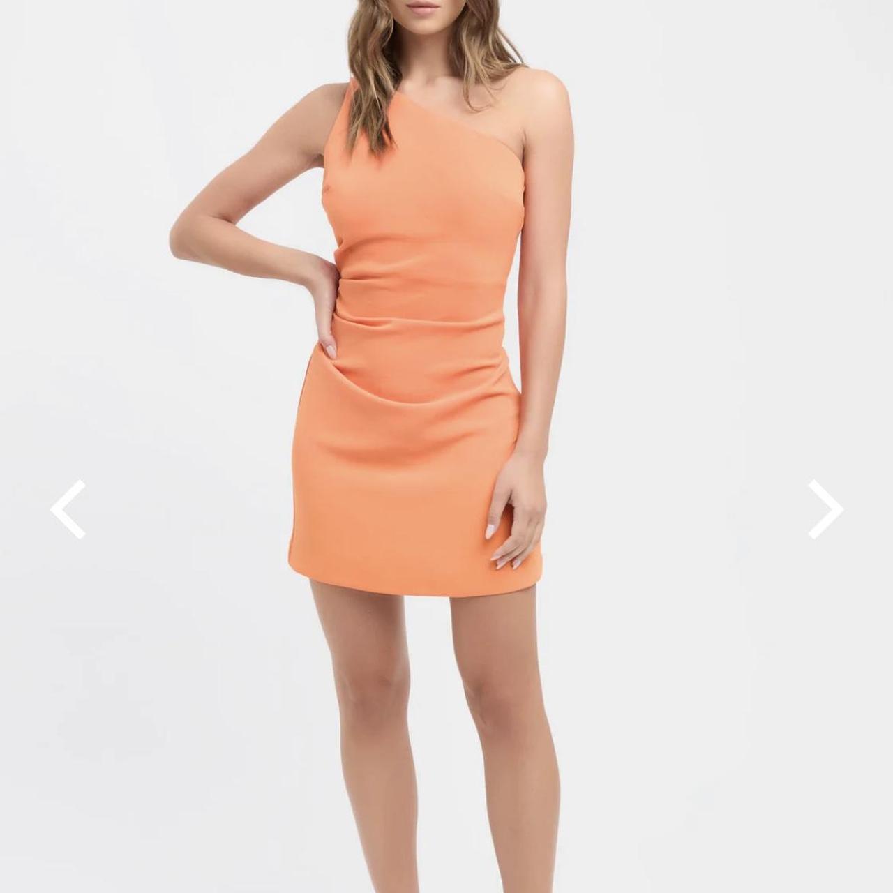 kookai-alpha-rouched-mini-dress-size-36-citrus-depop