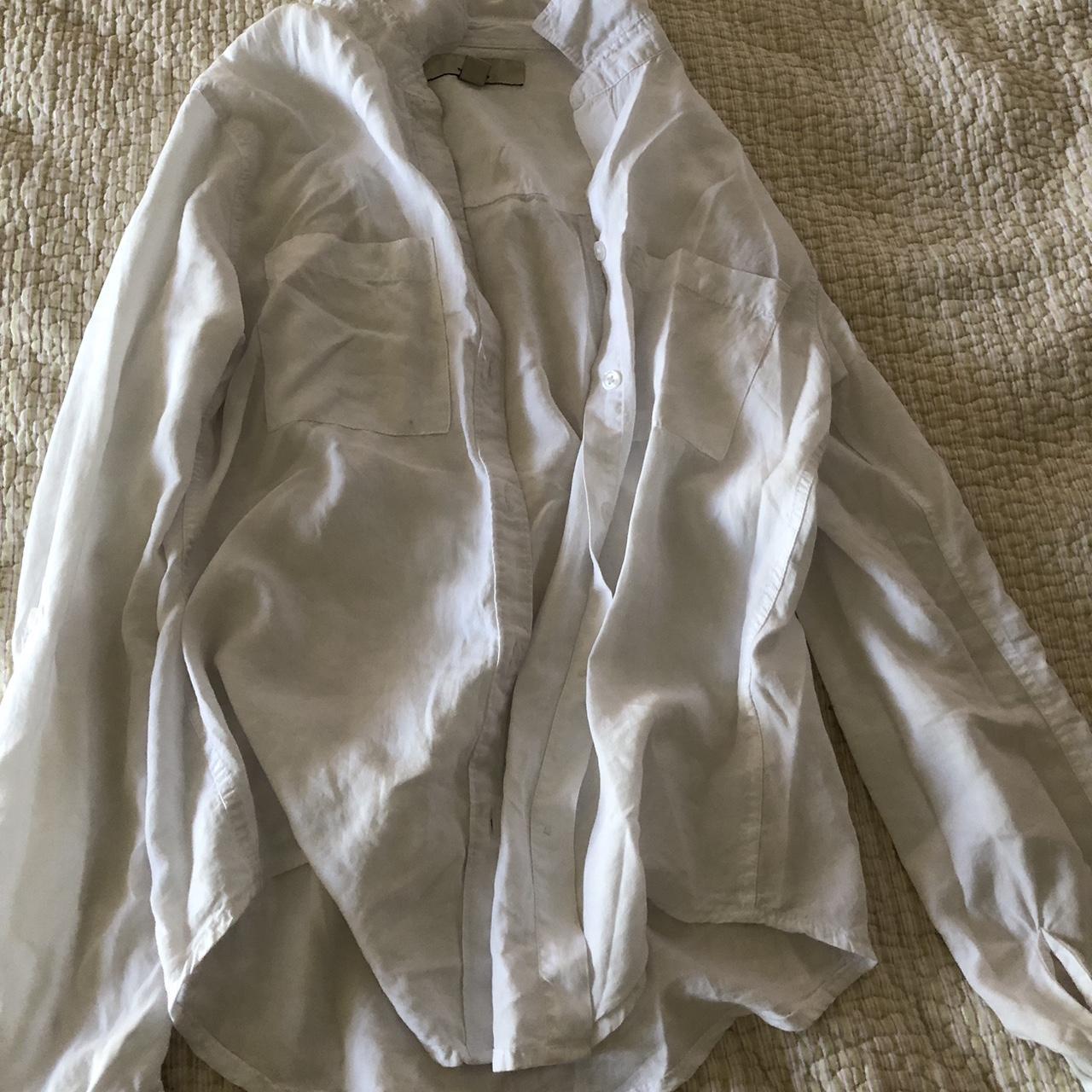 White linen button down/cover up Closet staple High... Depop
