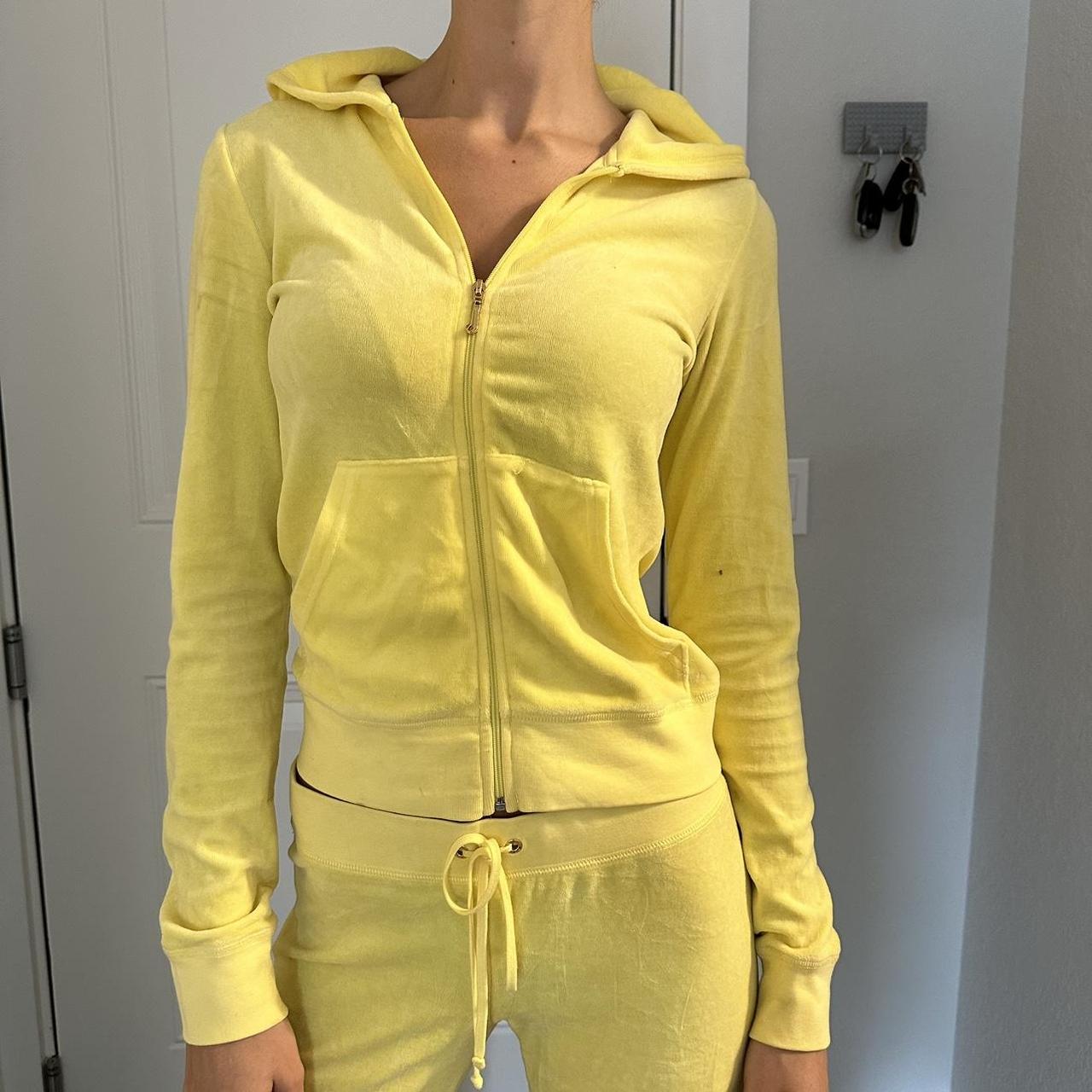 Yellow Juicy couture velvet tracksuit Says “Fun is... - Depop