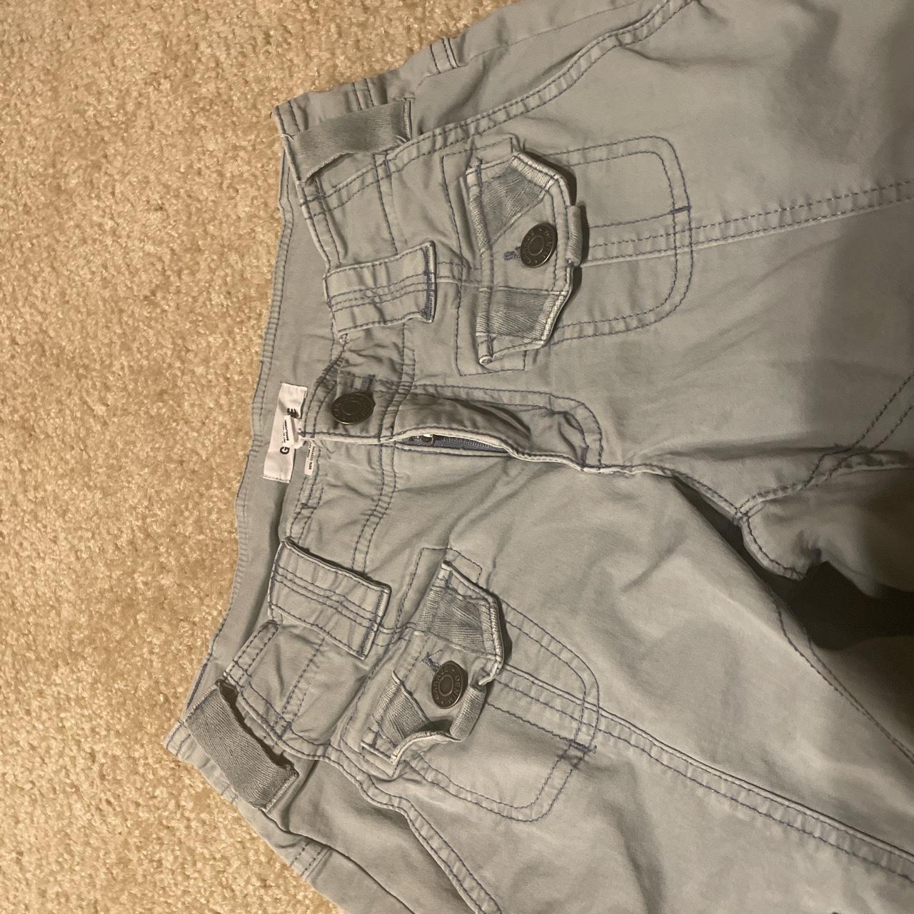 cute garage cargo pants light blue/grey Depop