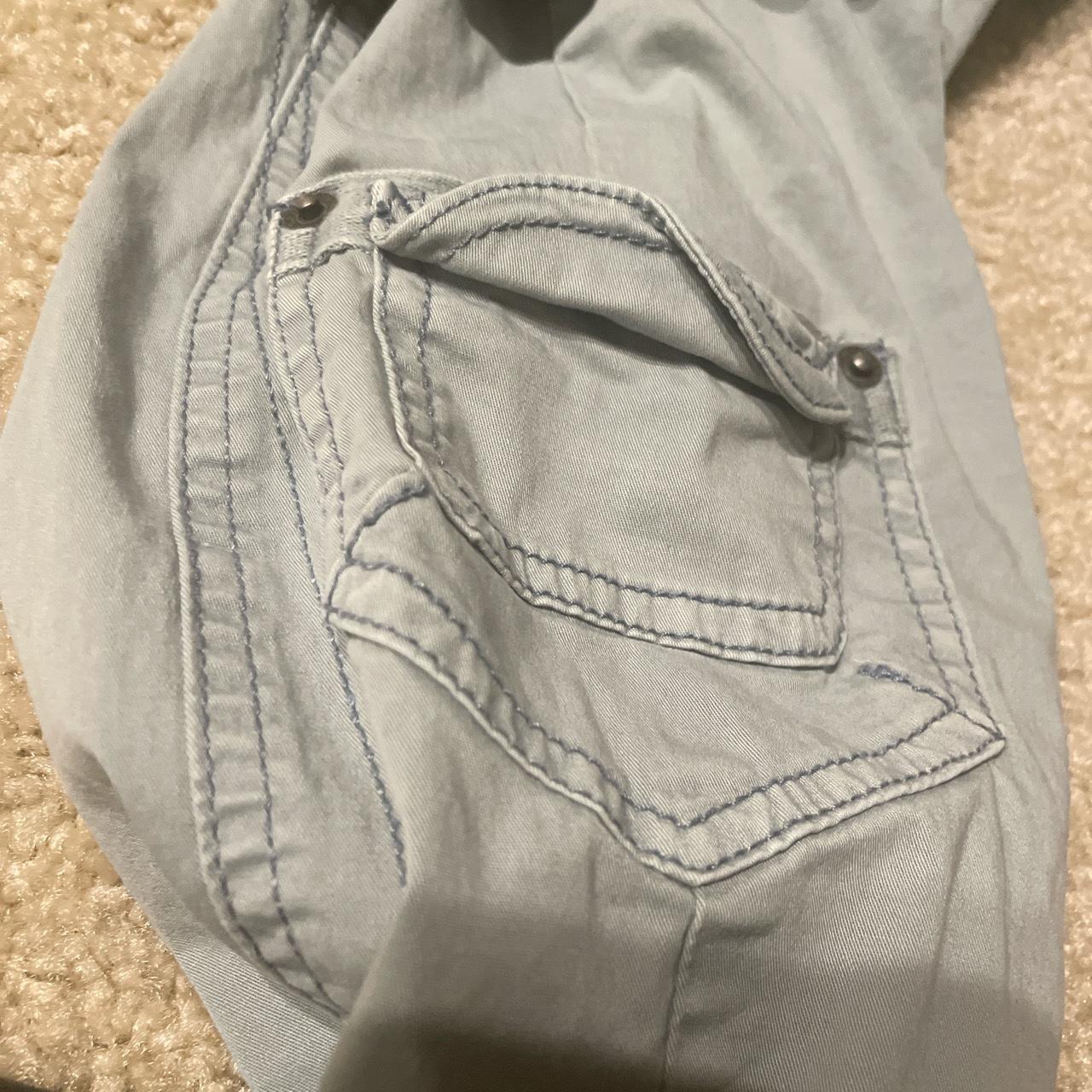 cute garage cargo pants light blue/grey - Depop