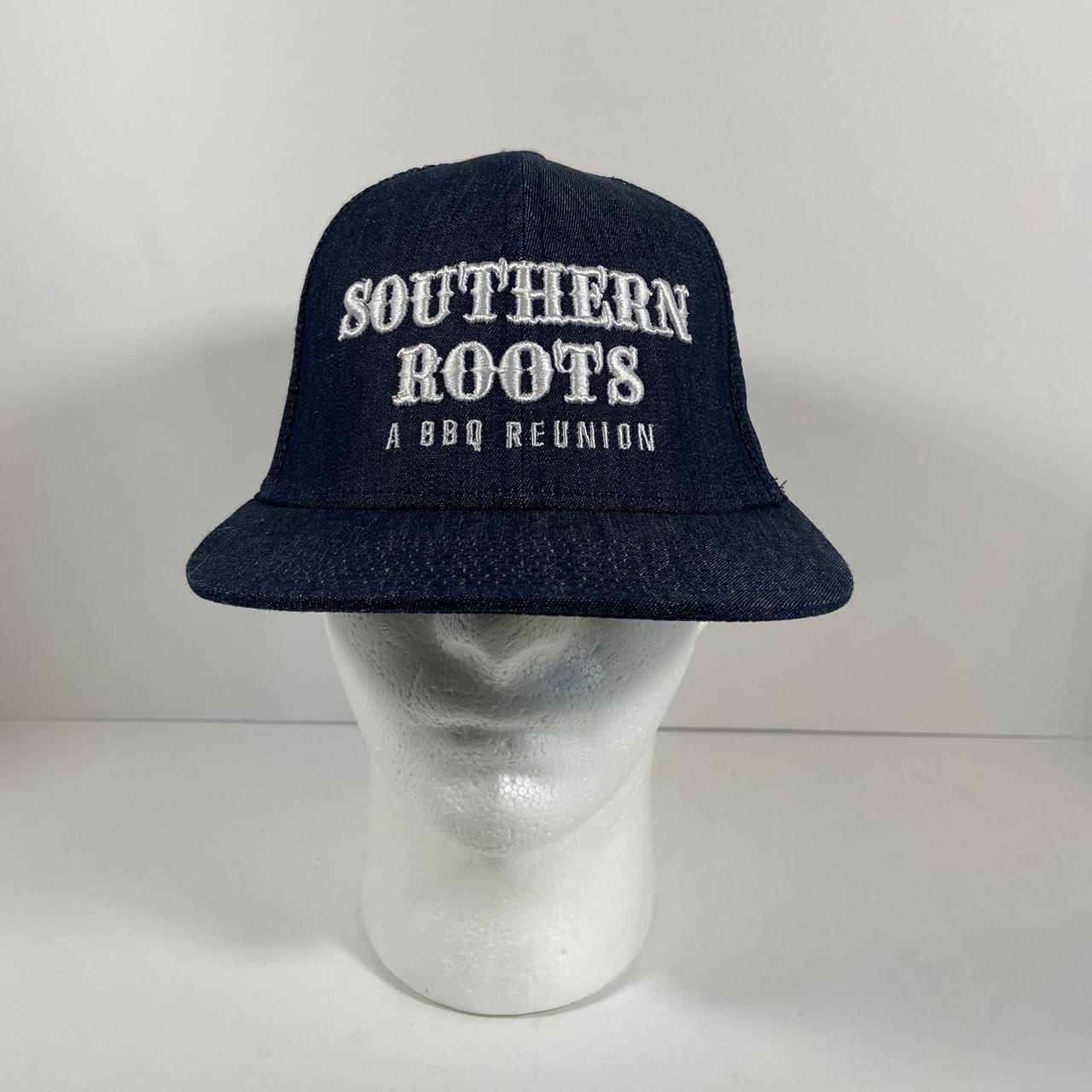 Roots Men's Blue and White Hat | Depop