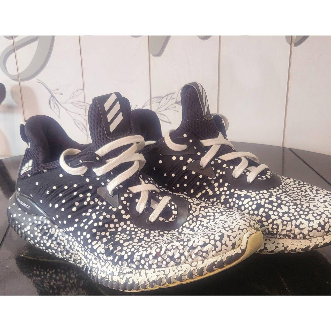 Black and white polka dot splash lace up low top Depop