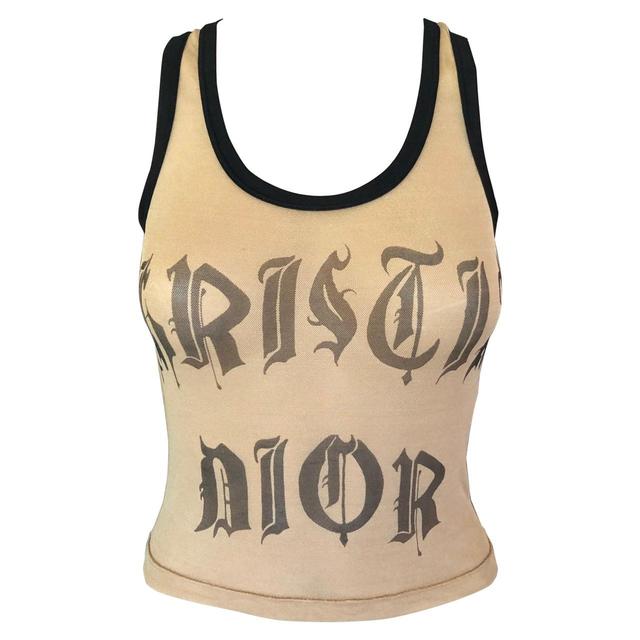 Christian Dior by Galliano S/S 2002 tattoo mesh nude - Depop