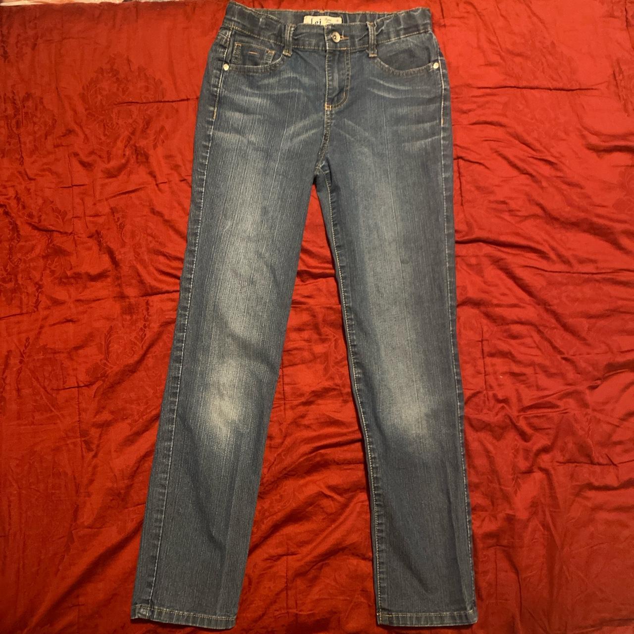 low rise lei skinny jeans never worn just has a... - Depop