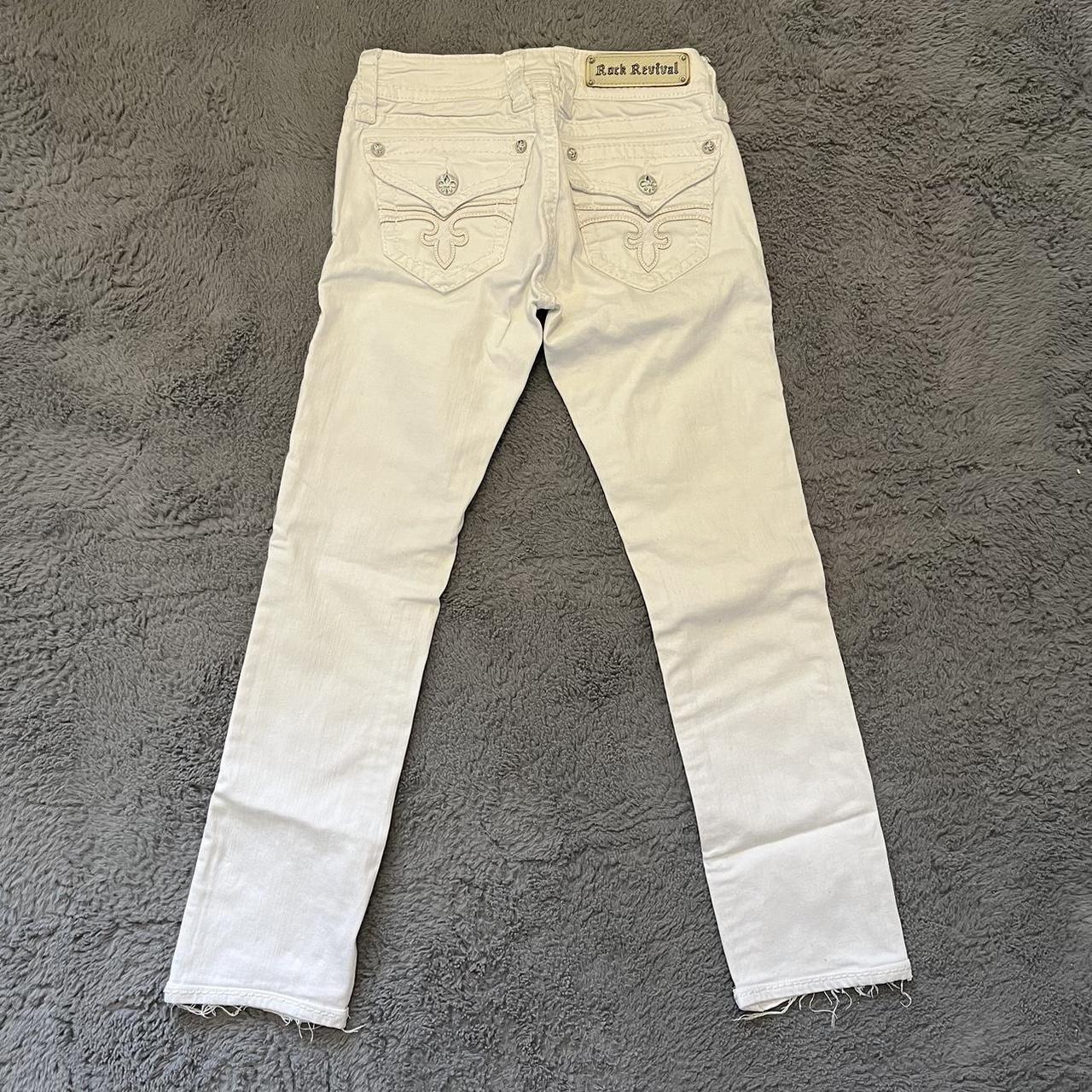 Y2K White Rock Revival Jeans Sick all white grunge... - Depop